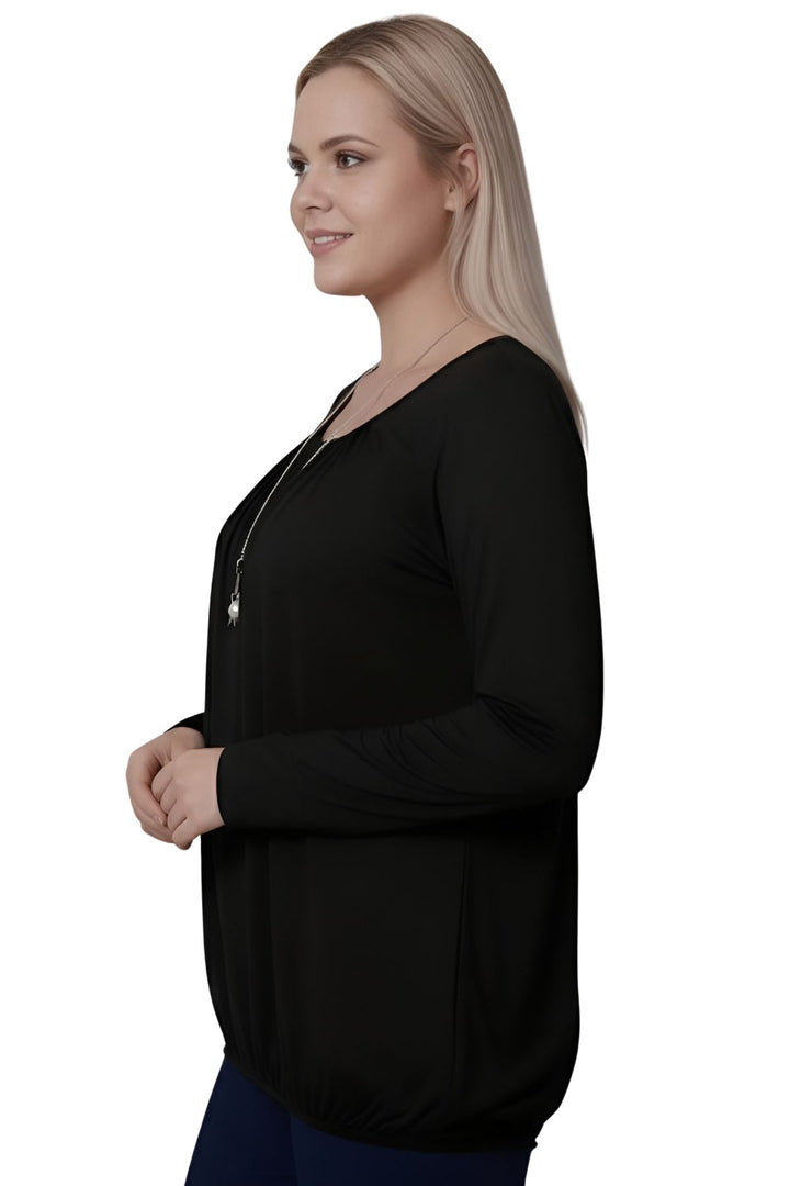 round neck long sleeve womens top
