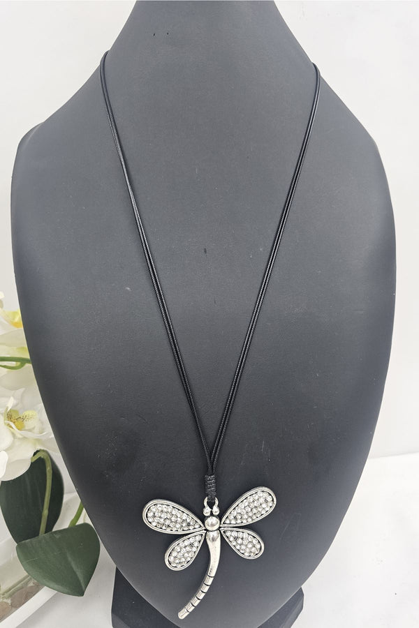 Silver Plated Dragonfly Necklace