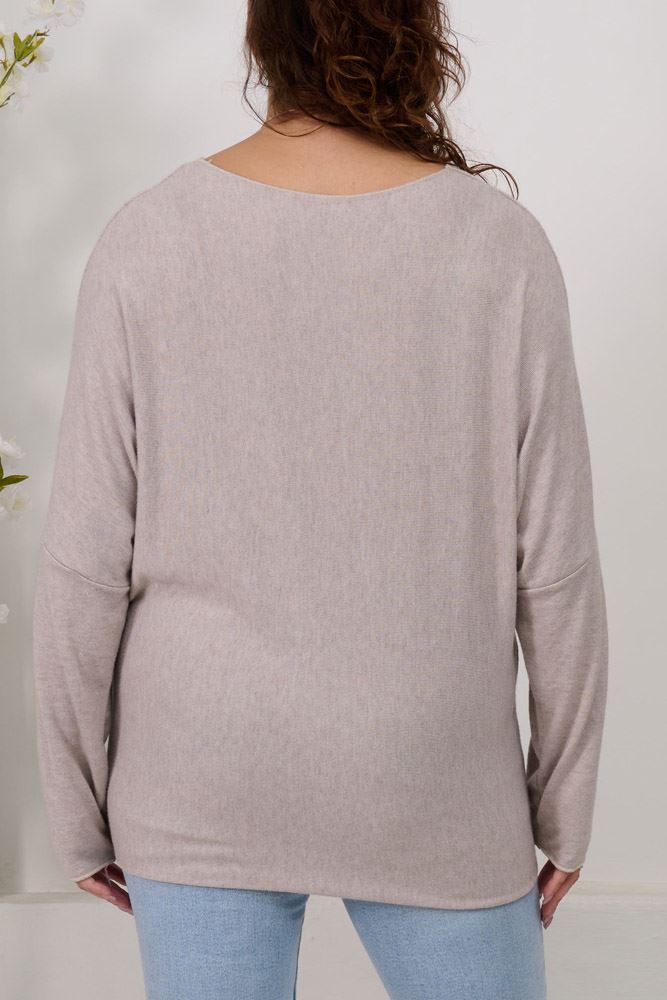 Plain Necklace Viscose Top