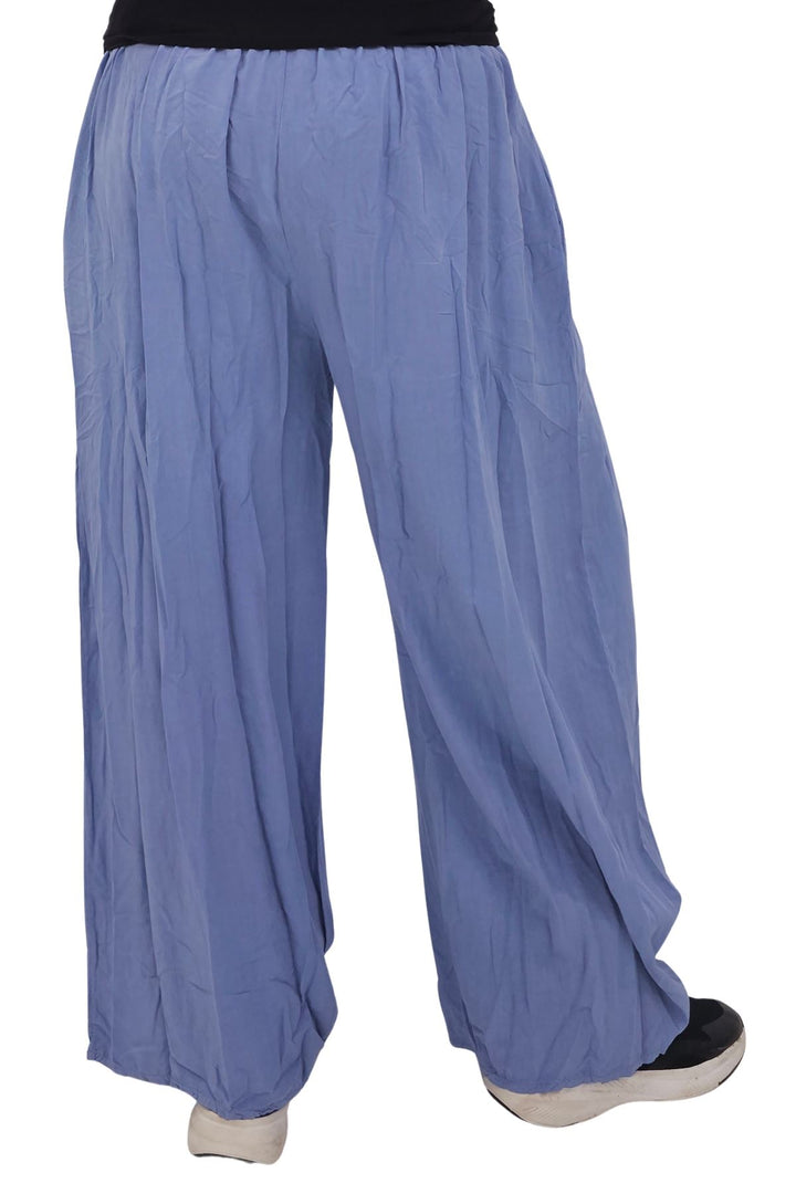 Plain Elasticated Waistband Wide Leg Palazzo