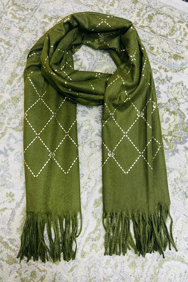 Diamond Print Tassel Fringe Scarves