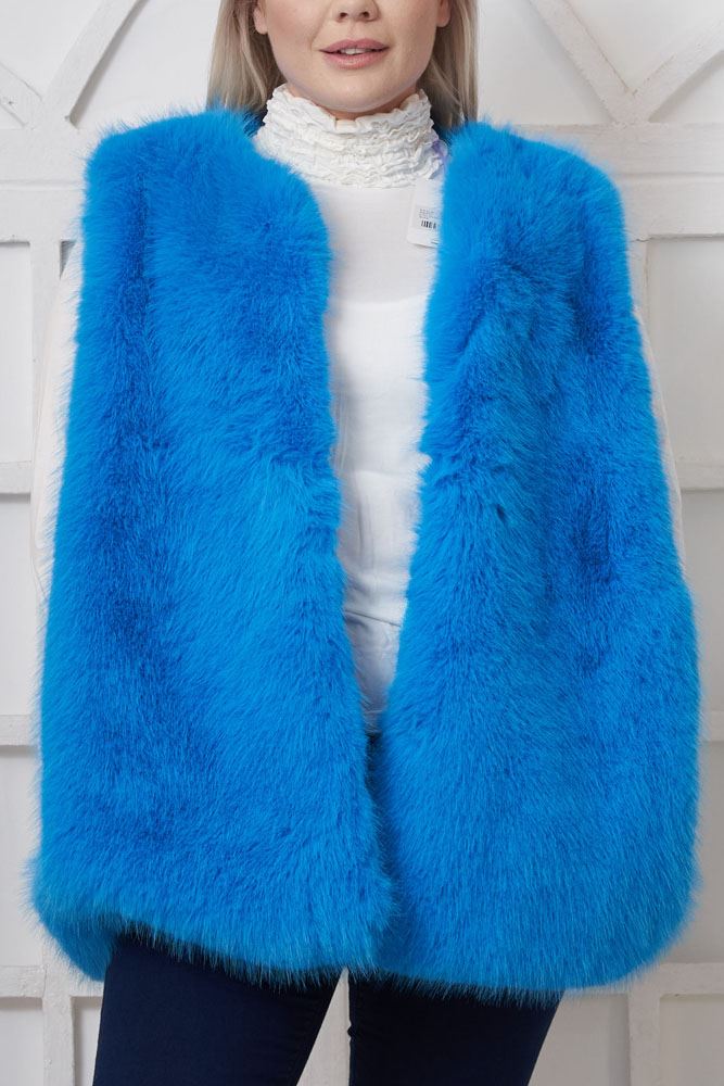 Plain Soft Feel Fur Gilet