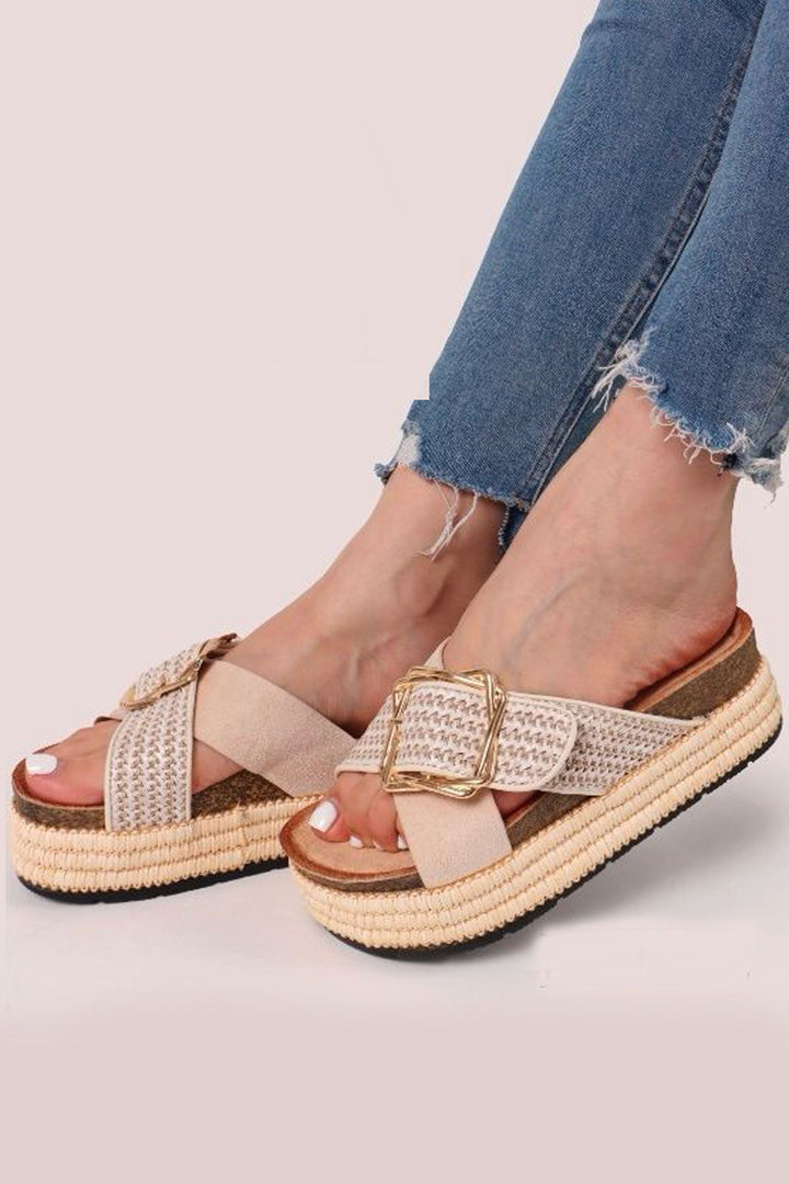 Buckle Detail Platform Slider