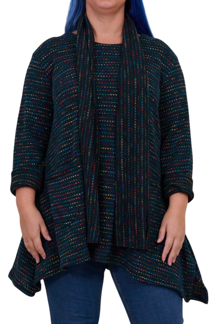 Multi-Colour Stripe Scarf Tunic Top