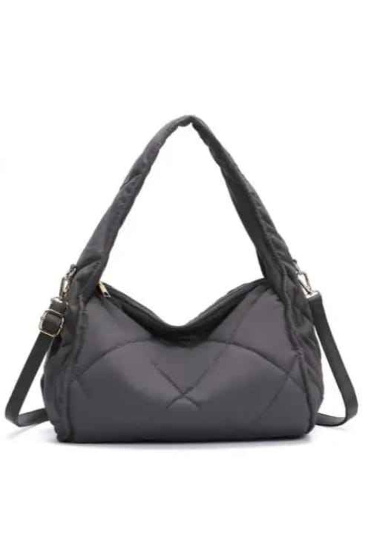 Dual Strap Padded Nylon Shoulder Bag
