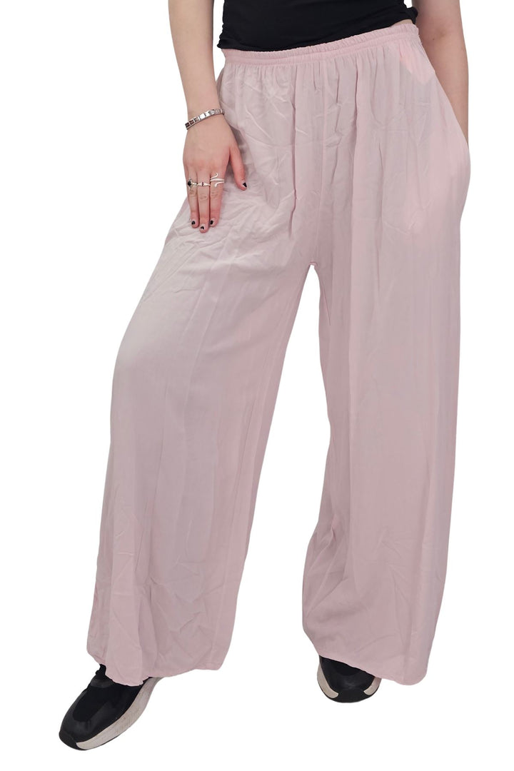 Plain Elasticated Waistband Wide Leg Palazzo