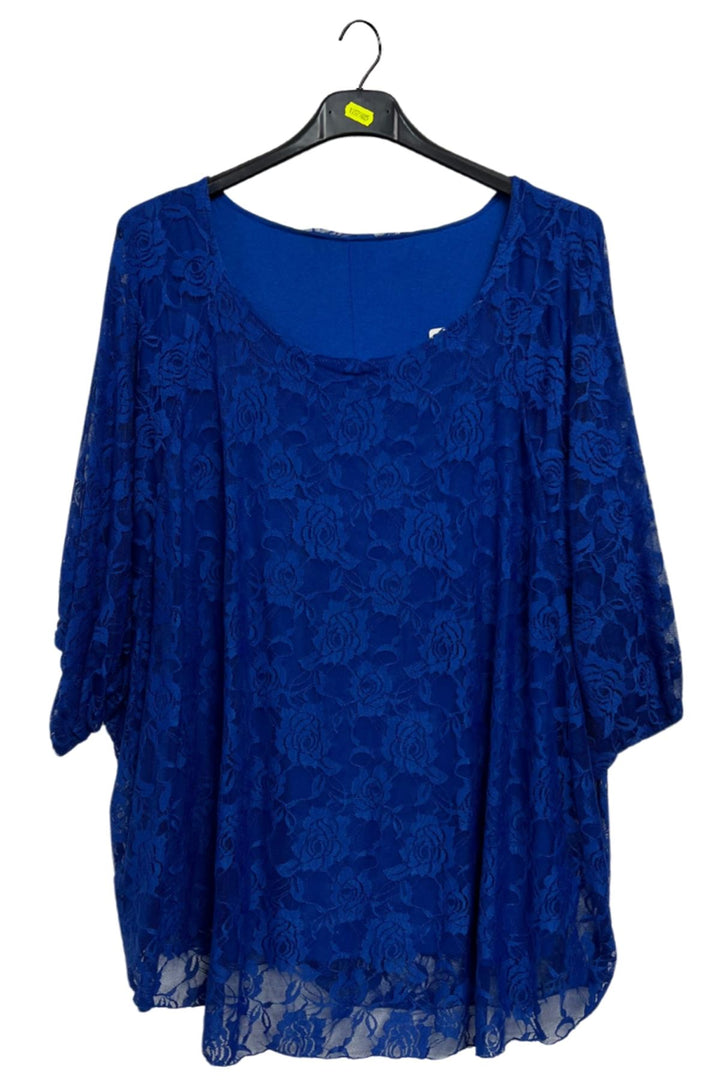 Floral Lace Overlay Pattern Layered Design Top