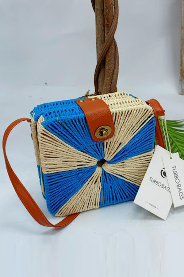 Square Rattan Shoulder Bag