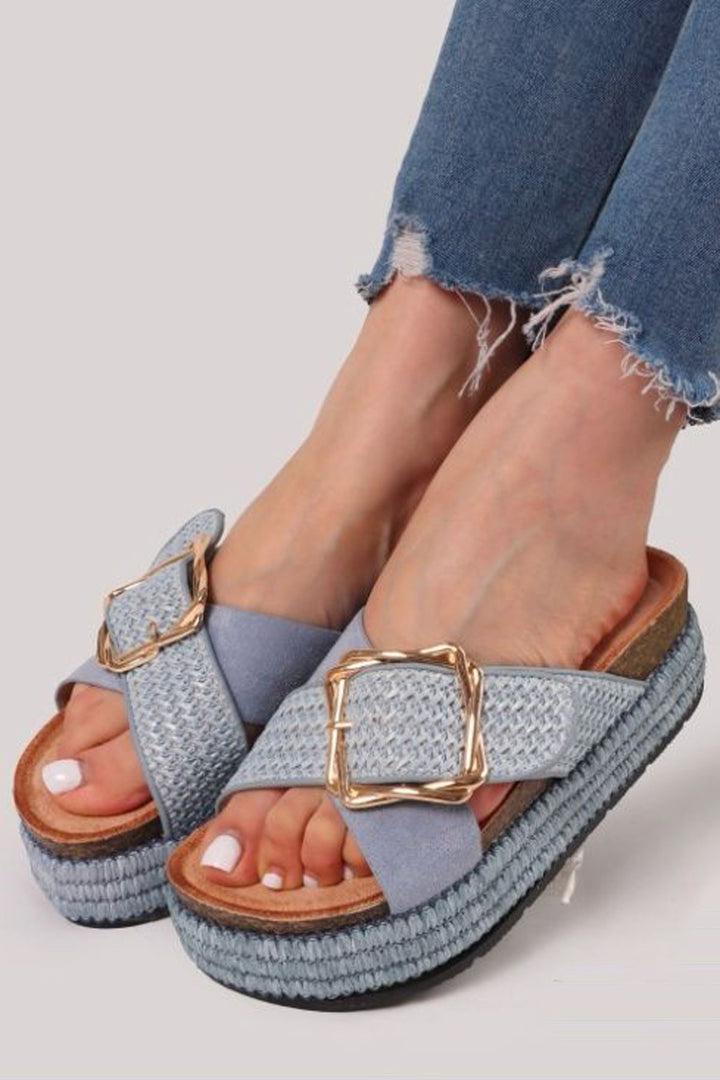 Buckle Detail Platform Slider
