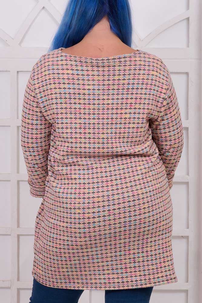 Multi Check Pattern Acrylic Dress
