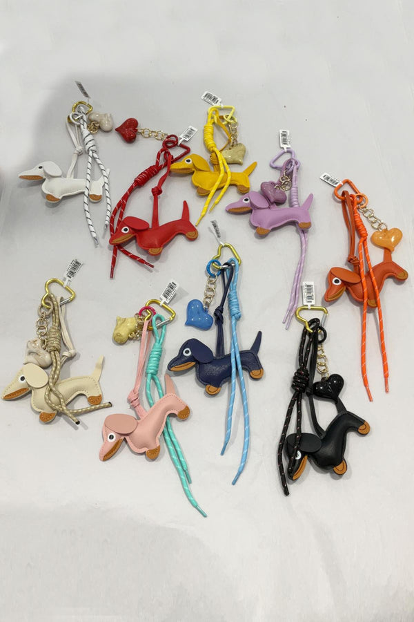 Dog Keychain Charm Heart Pendant Keyrings