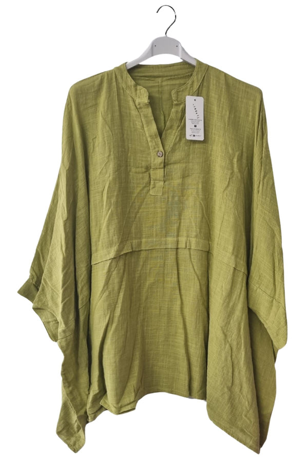 Plain Hanky Hem Oversized Cotton Top
