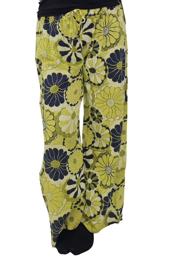 Floral Print Wide Leg Cotton Palazzo