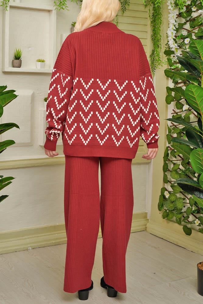 Aztec Pattern Knitted Viscose Co-Ord