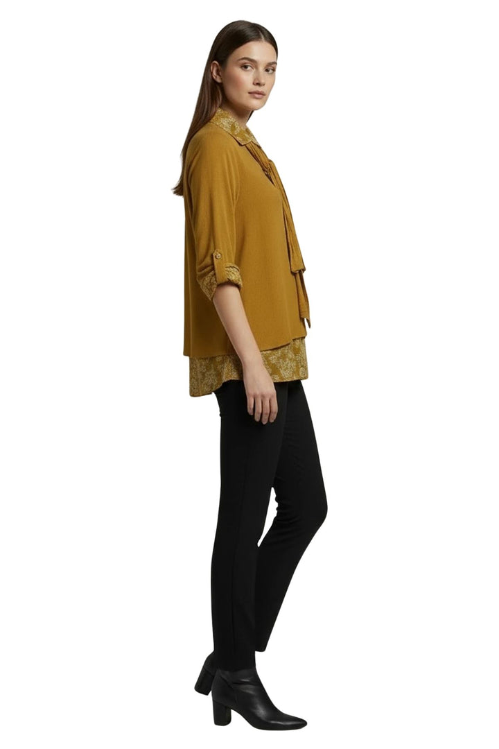 casual floral layered hem cotton top wholesale
