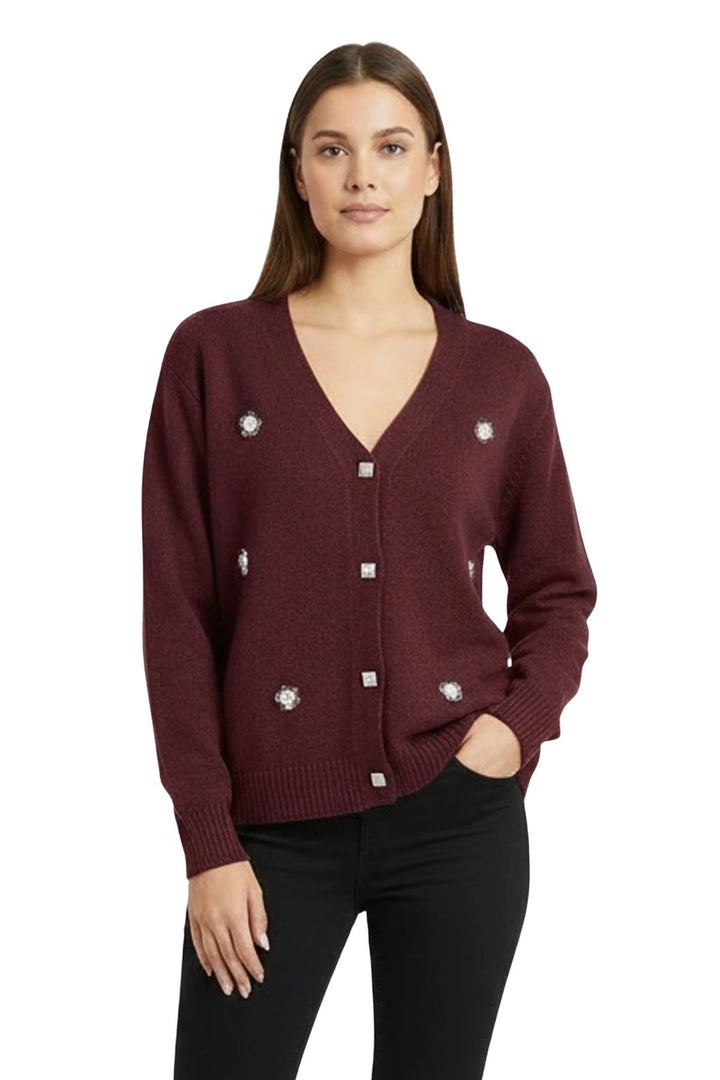 Diamond Shape Design Front Button Down Cardigan