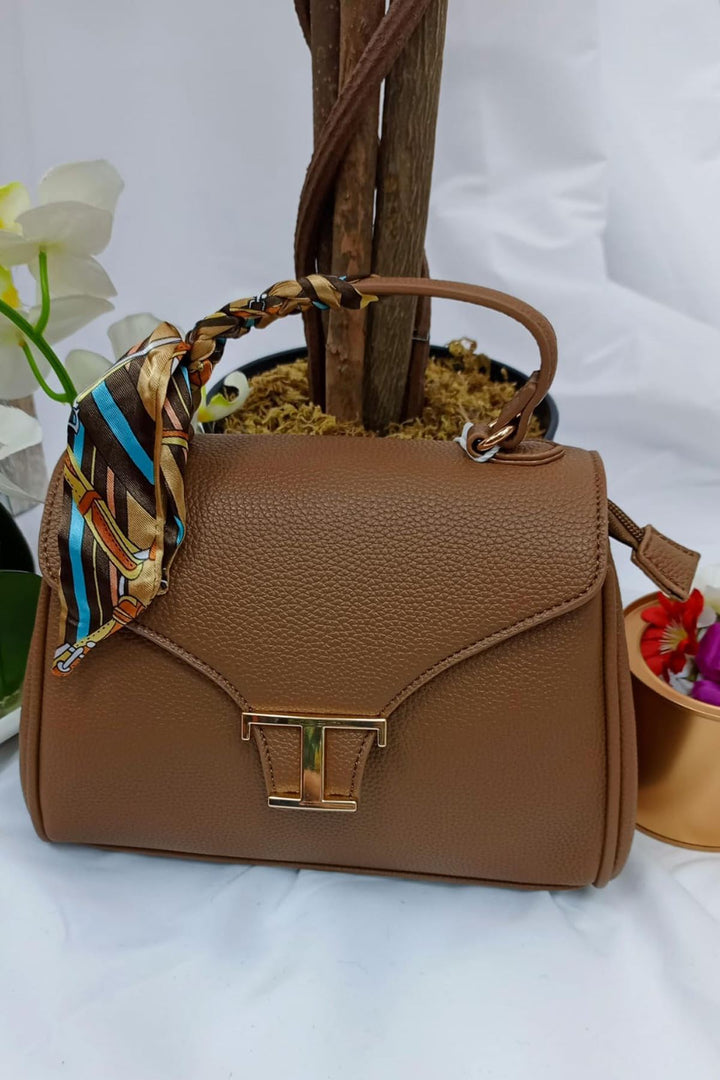 T Clasp Scarves Handle Shoulder Bag