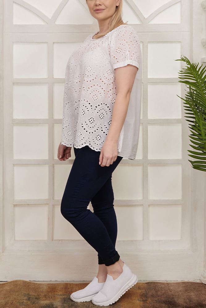 Embroidered cutwork Cotton Top