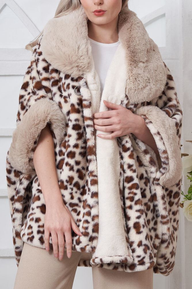 Leopard Print Faux Fur Cardigan