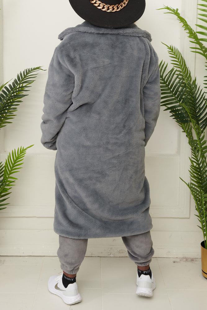 Plain Soft Feel Faux Fur Jacket