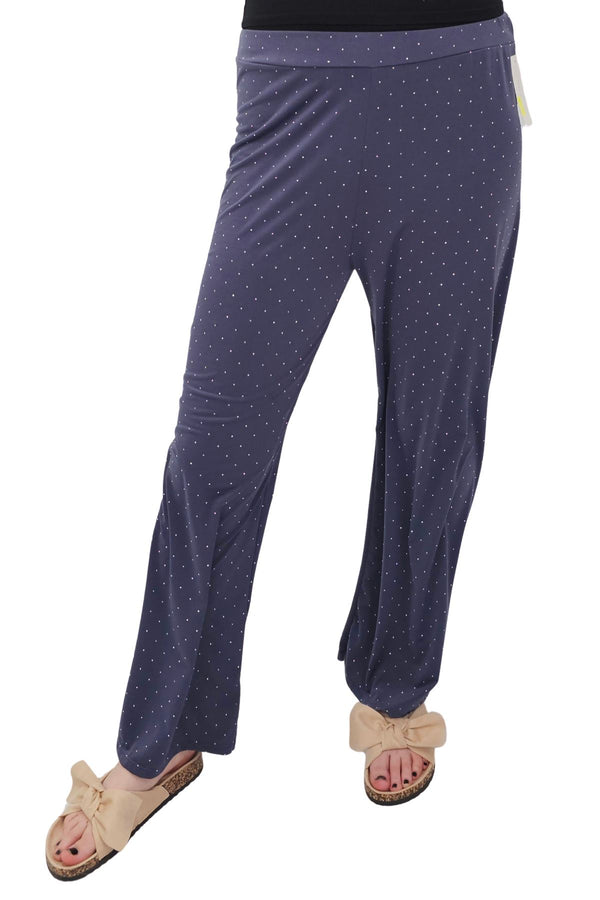 Diamante Pattern Wide Leg Trousers