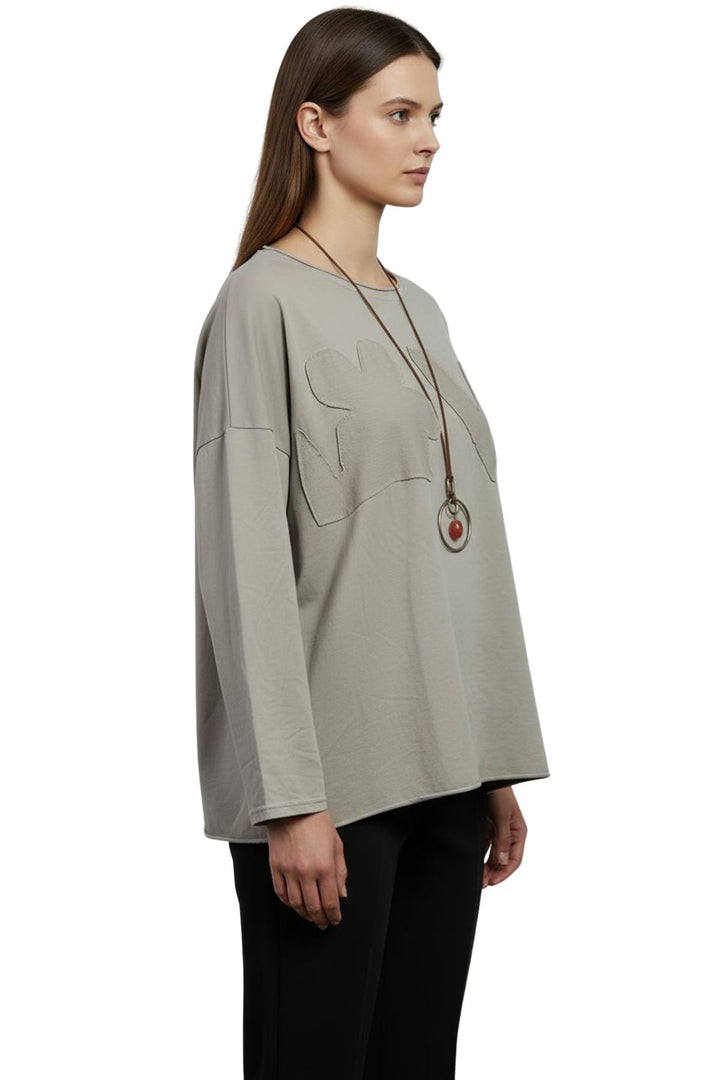 boutique love applique tunic cotton top
