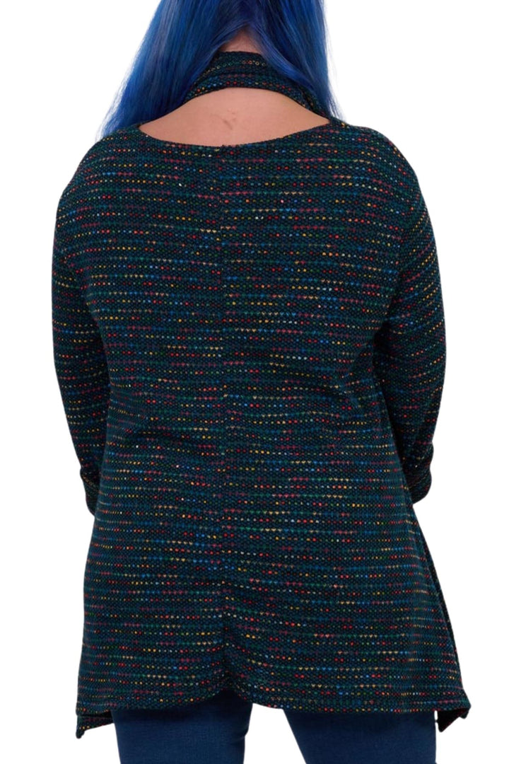Multi-Colour Stripe Scarf Tunic Top