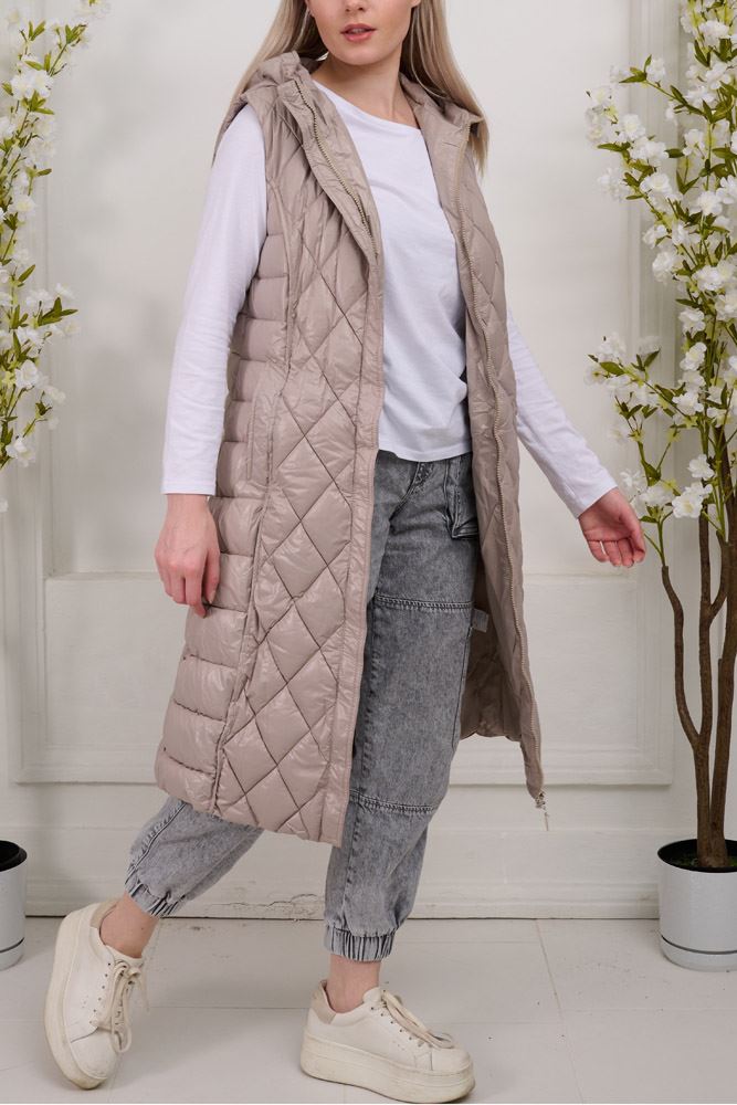 Plain Quilted Padded Nylon Gilet