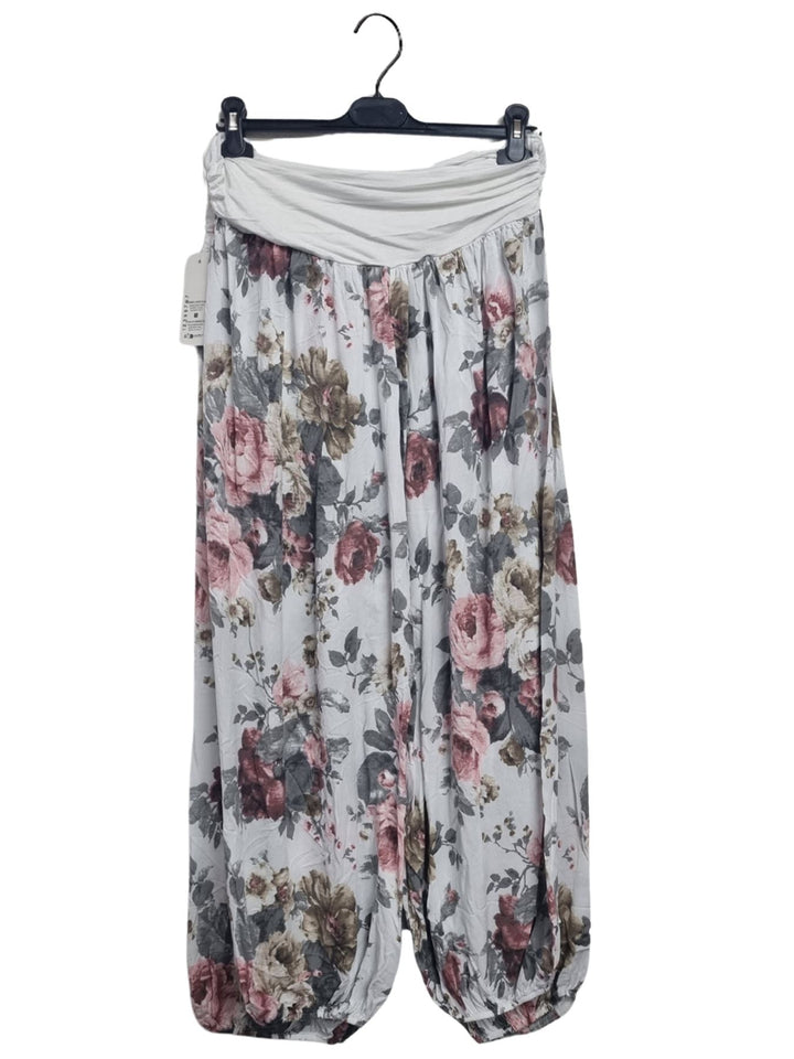 Rose Flower Print Harem Oversized Trouser
