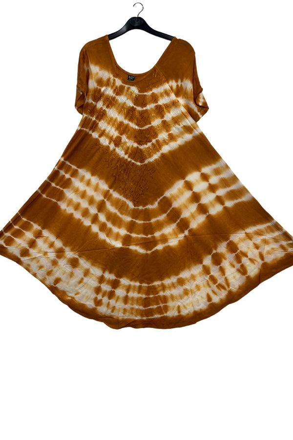 Tie Dye Pattern Umbrella Style Dress