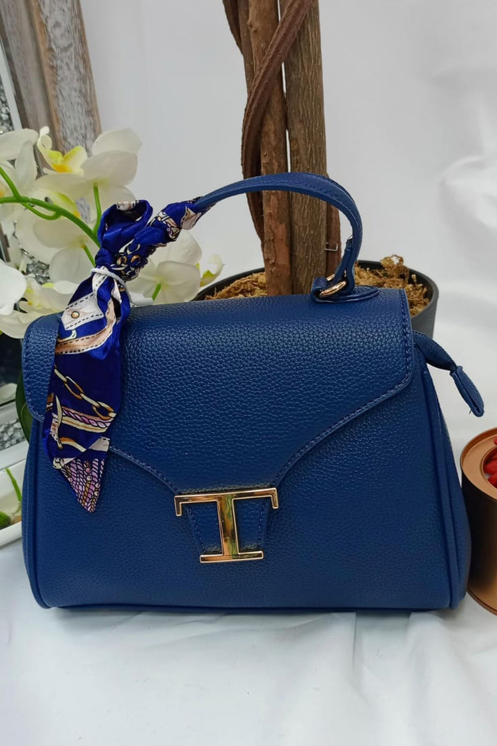 T Clasp Scarves Handle Shoulder Bag