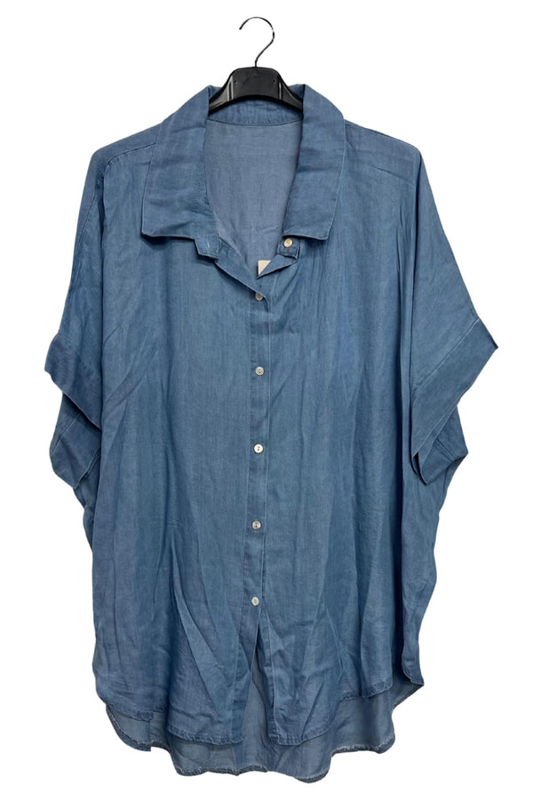 Plain Oversized Button-up Shirt