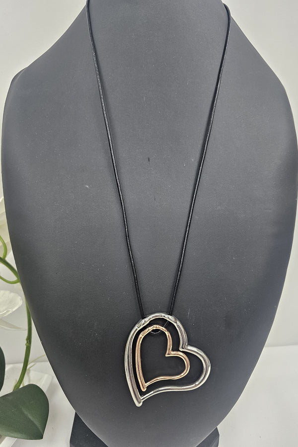 Beautiful Double Heart Pendant Necklace