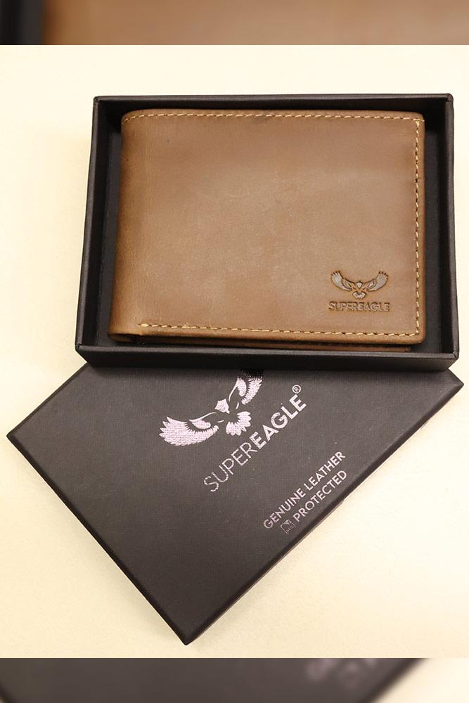 Handcrafted Double Cash Pocket Genuine Leather Wallet