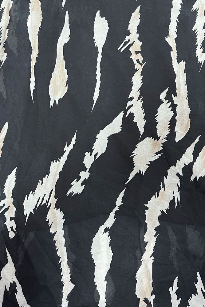 Zebra Print Asymmetric Hem Poncho