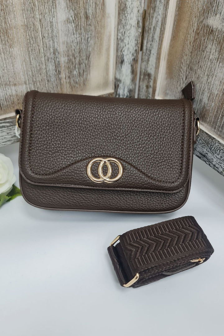 Ring Detail Wide Strap Crossbody Bag