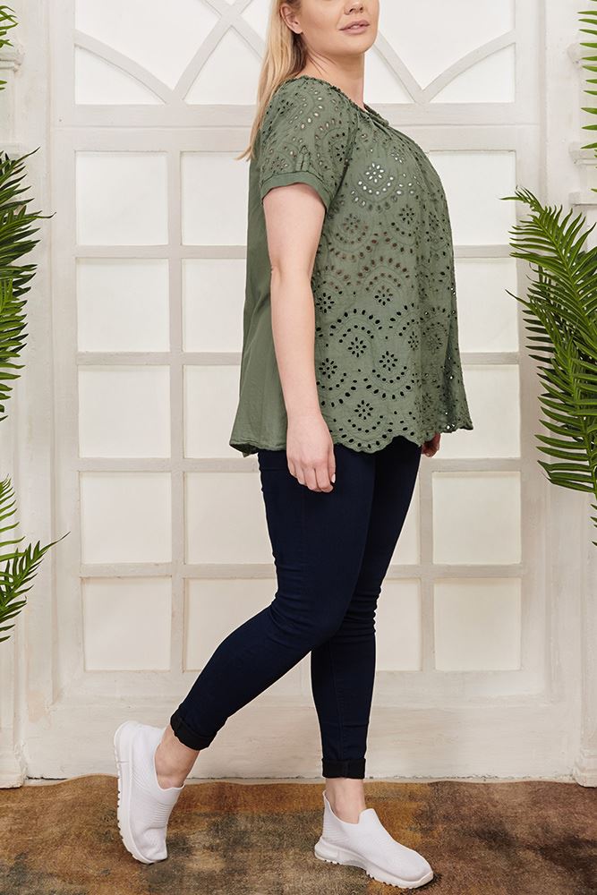 Embroidered cutwork Cotton Top