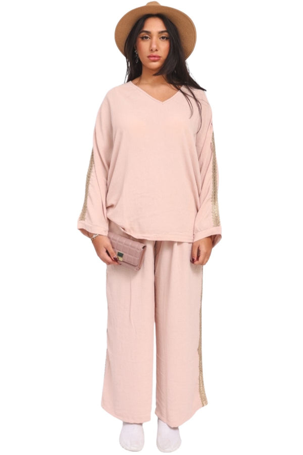 Plain Side Lace Co-Ord Set