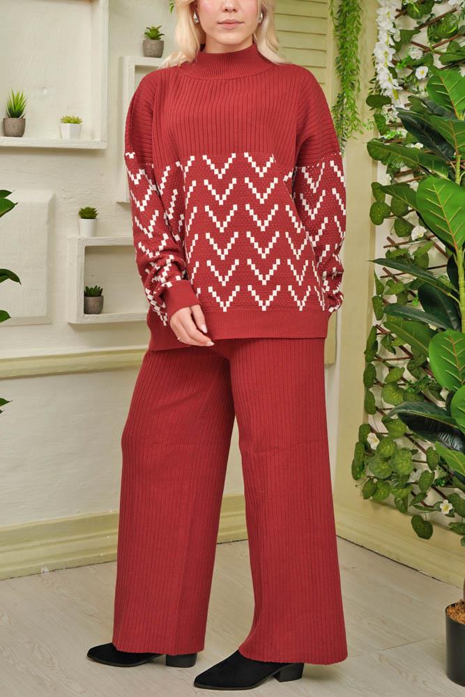 Aztec Pattern Knitted Viscose Co-Ord