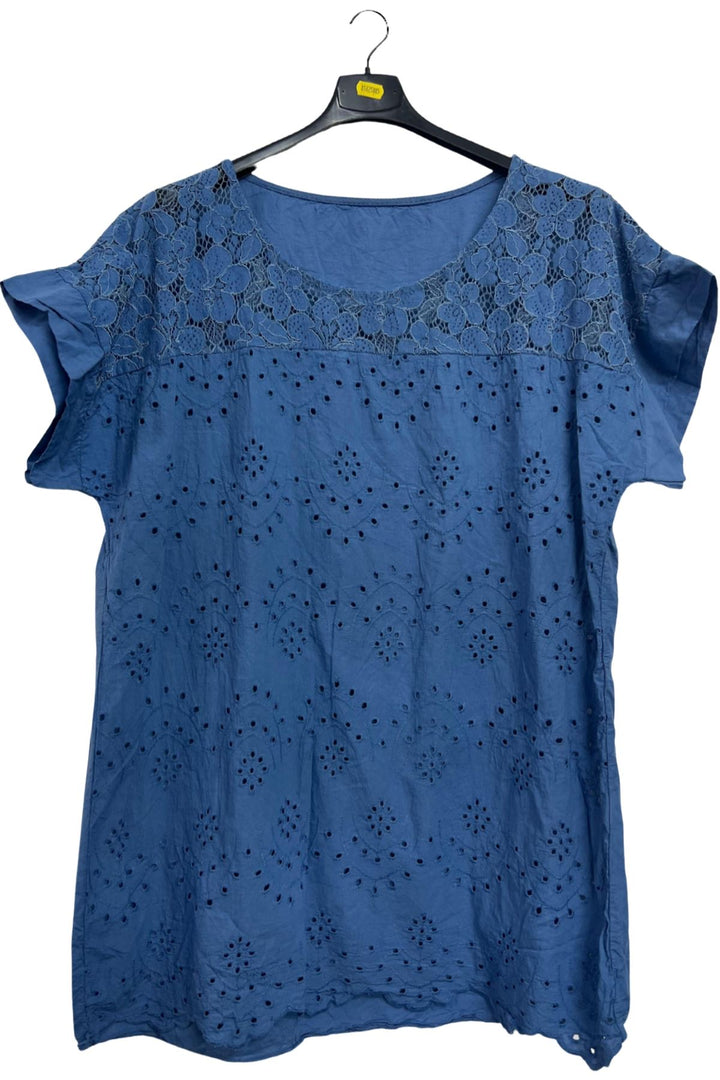 Floral Embroidered Pattern Tunic Cotton Top