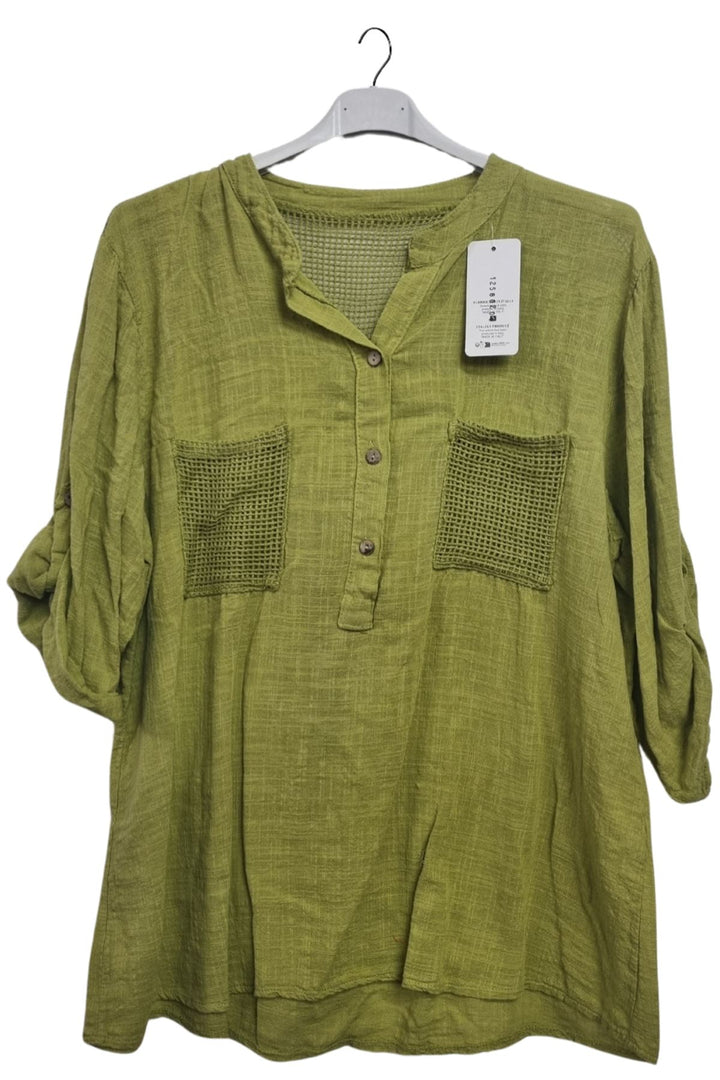 Plain Hollow-Out Back Detail Cotton Top