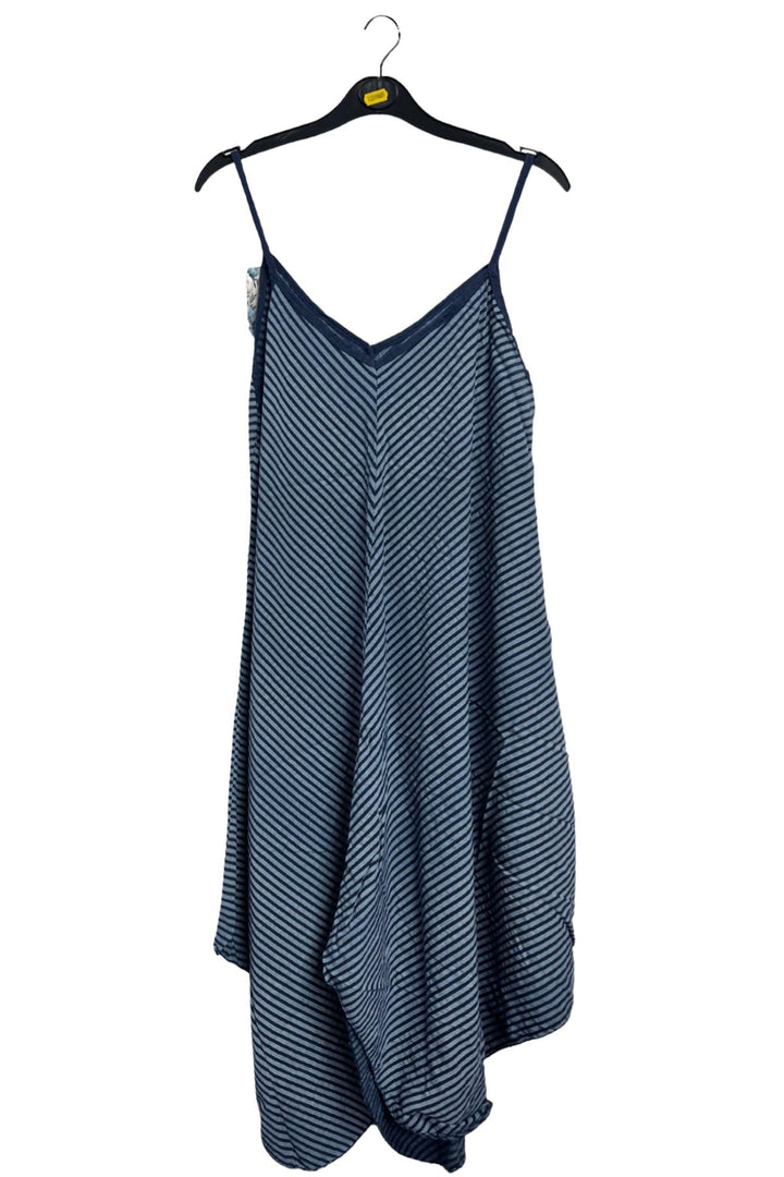 Diagonal Stripe Print Spaghetti Strap Dress