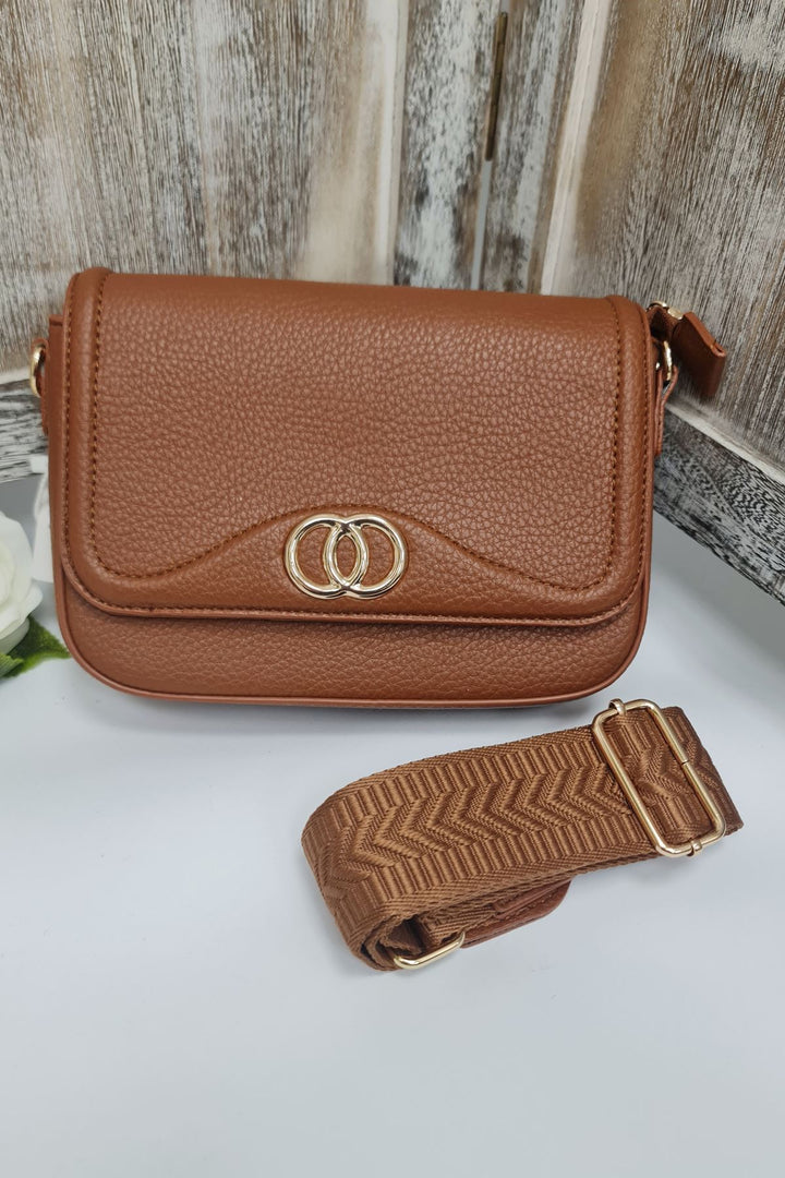 Ring Detail Wide Strap Crossbody Bag