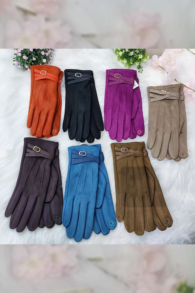 Buckle Strap Soft Feel Gloves