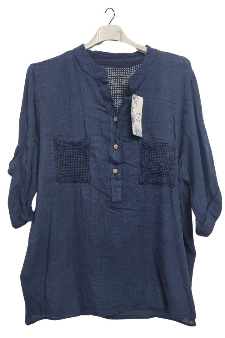 Plain Hollow-Out Back Detail Cotton Top