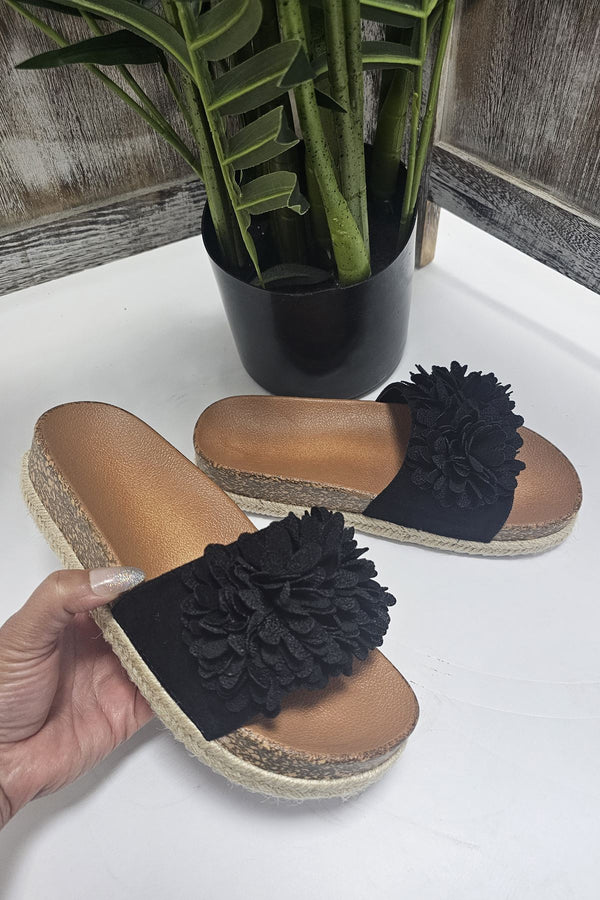 Floral Embellished Espadrille Slider