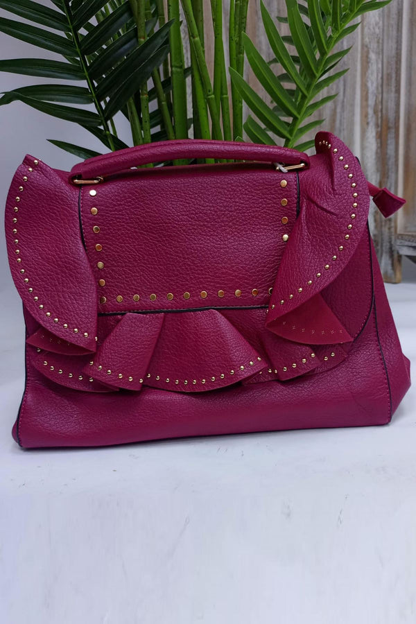 Ruffle Stud Detailing Shoulder Bag