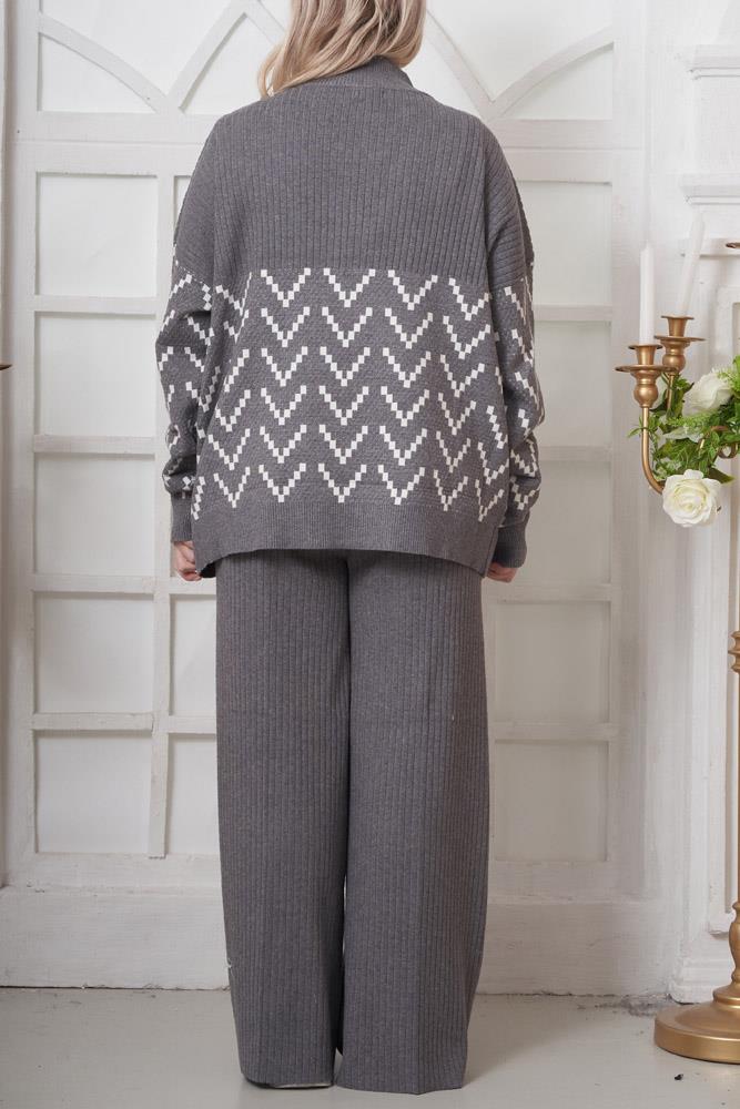 Aztec Pattern Knitted Viscose Co-Ord
