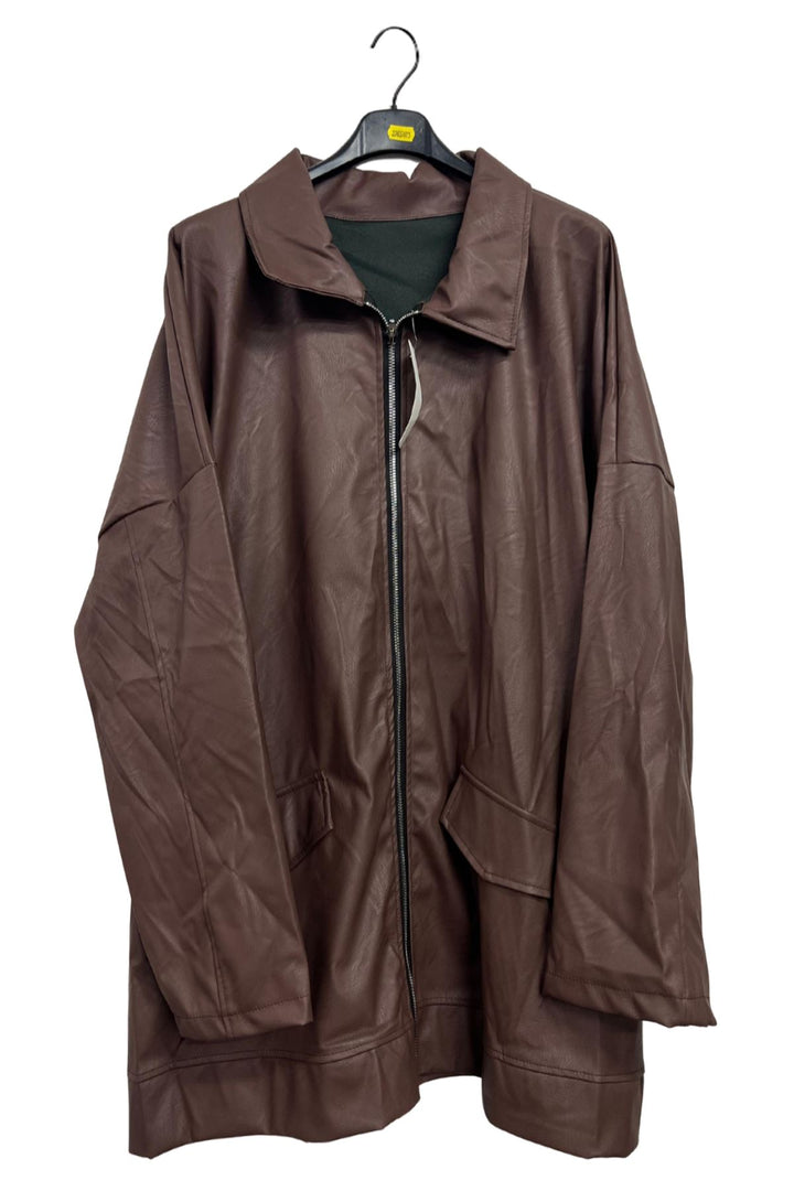 Plain Front Zip Closure Jacket