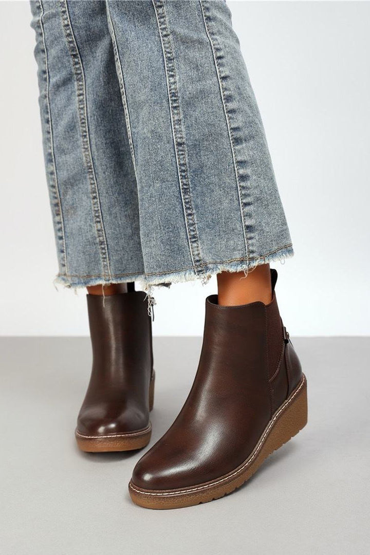 Faux Side Zip Ankle Shoes
